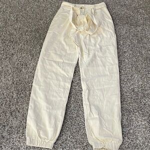 Fashion Nova Cream Joggers & Soft Waist Belt